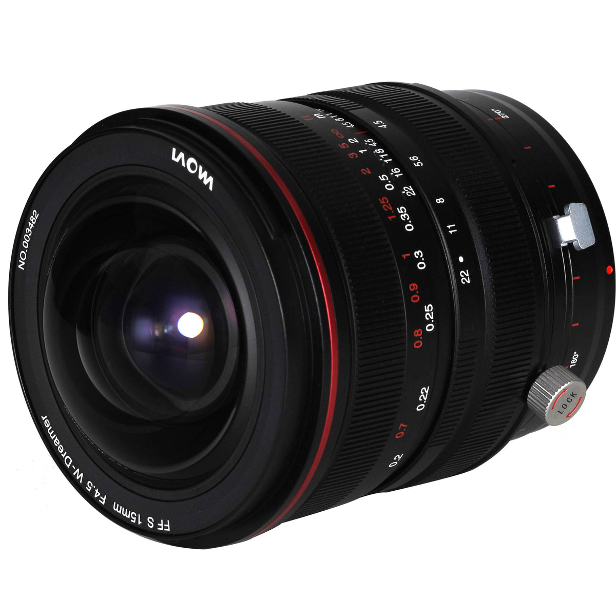 Lente Venus Optics Laowa 15mm f/4.5R Zero-D Shift - vista frontal