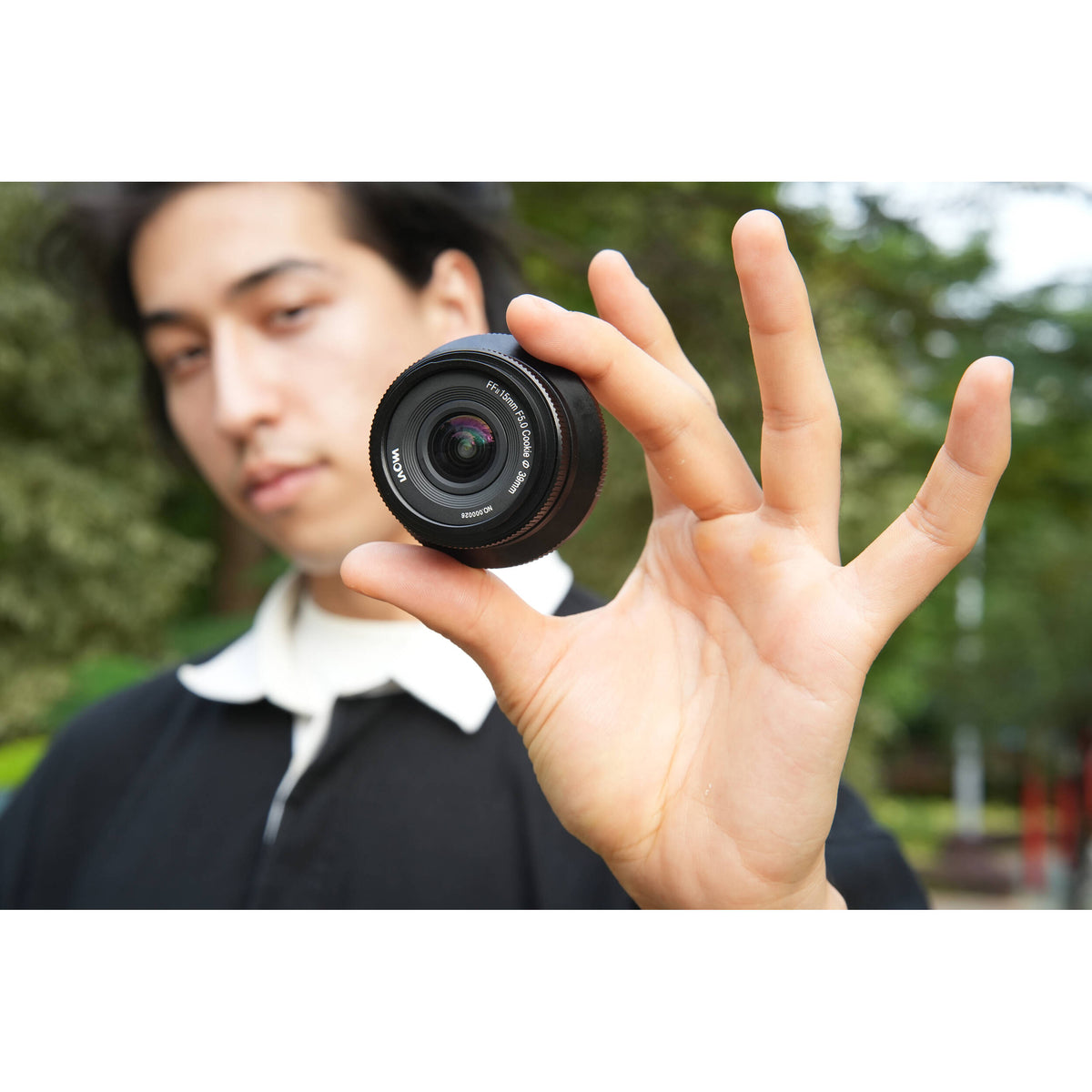 Lente Venus Optics Laowa 15mm f/5 Cookie (Negro, Auto-Aperture) - en uso