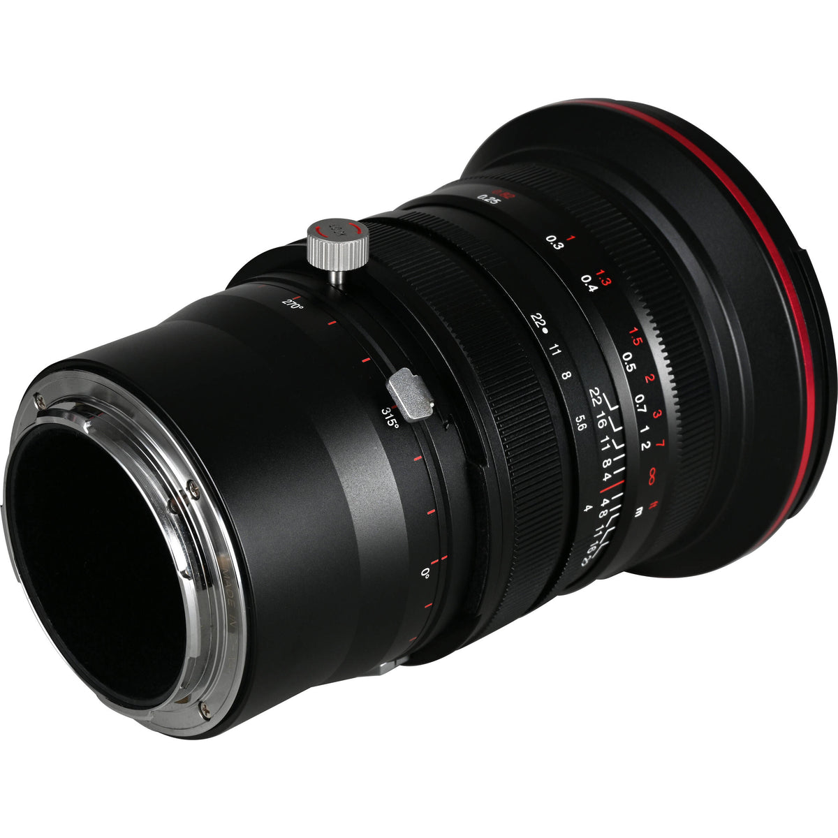 Lente Venus Optics Laowa 20mm f/4 Zero-D Shift - vista lateral