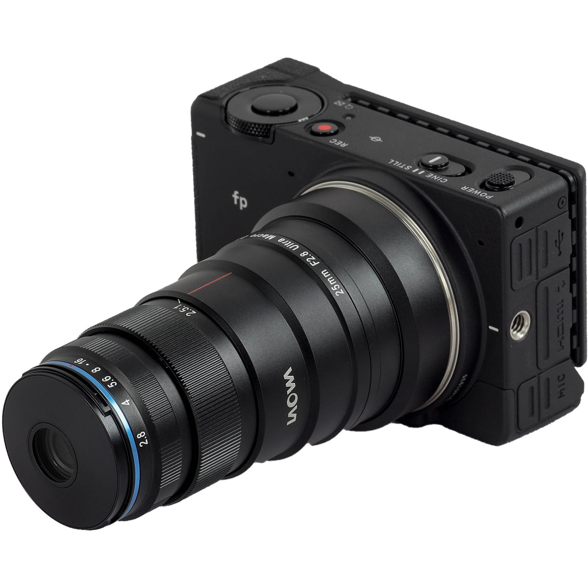 Lente Venus Optics Laowa 25mm f/2.8 2.5-5X Ultra Macro - puertos y conexiones