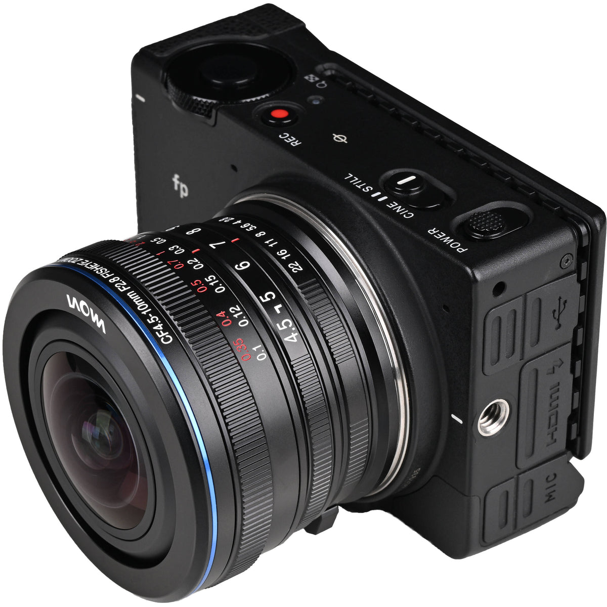 Lente Venus Optics Laowa 4.5-10mm f/2.8 CF Zoom Fisheye - contenido de la caja