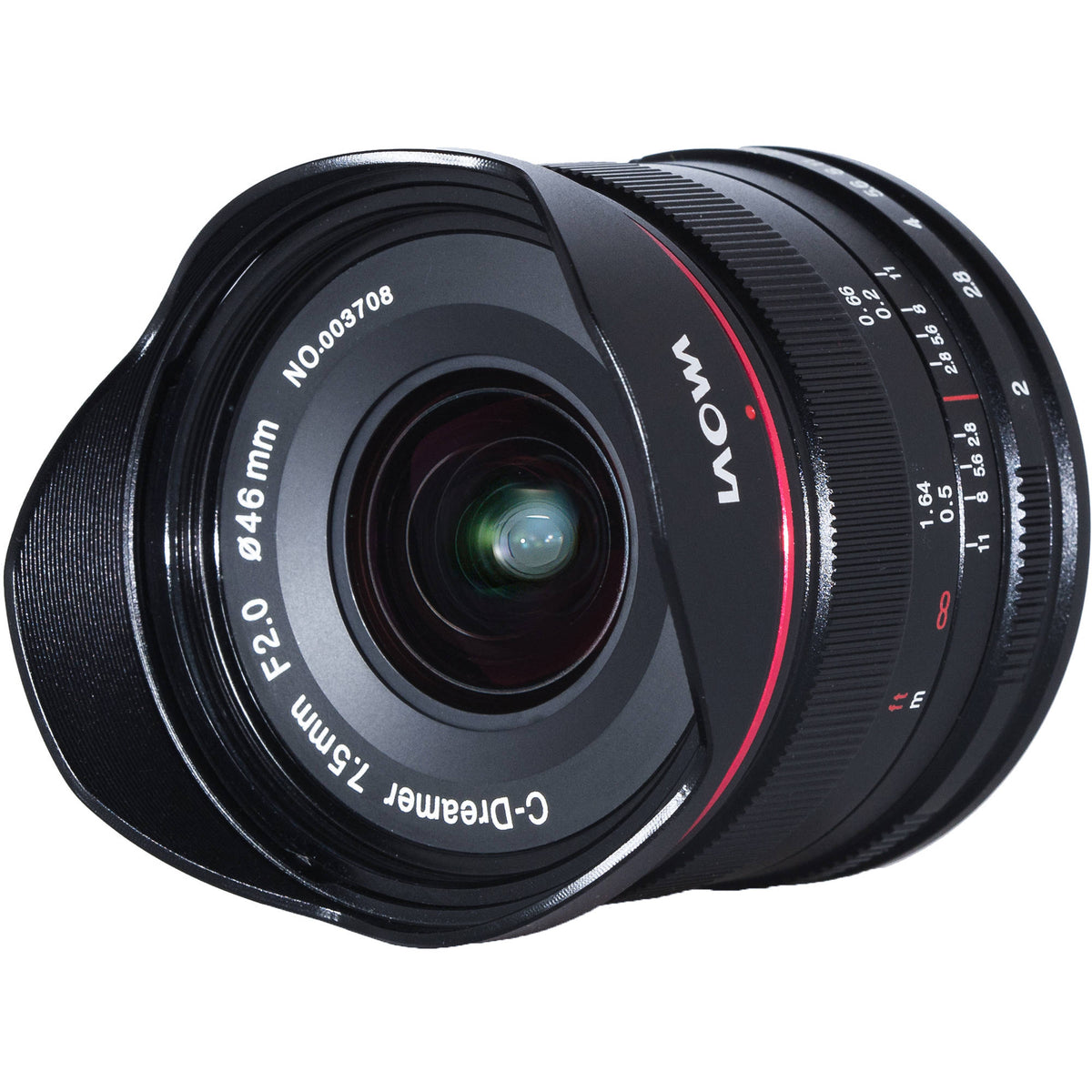 Lente Venus Optics Laowa 7.5mm f/2 (Ultralight Versión, Negro) - vista lateral