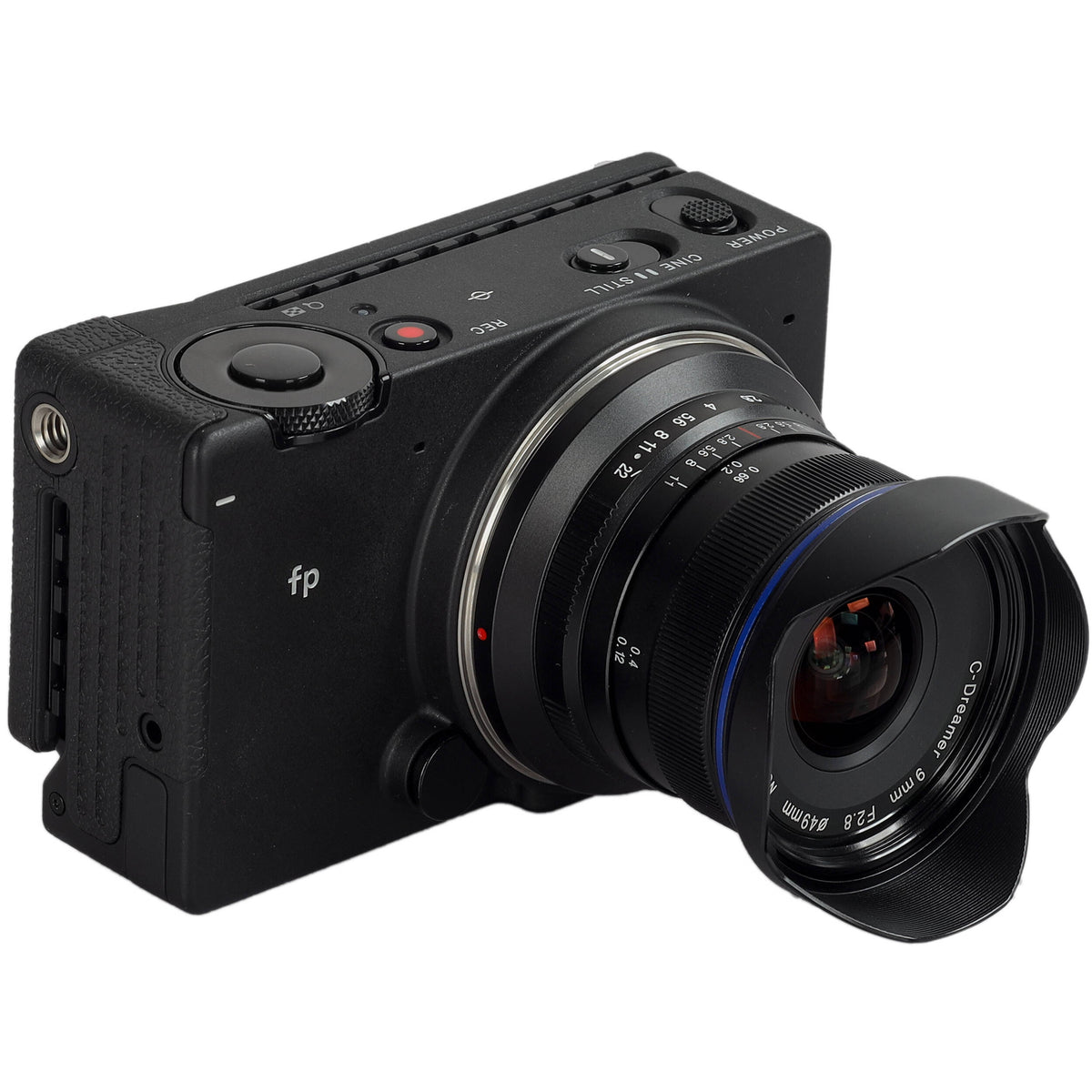 Lente Venus Optics Laowa 9mm f/2.8 Zero-D - vista lateral