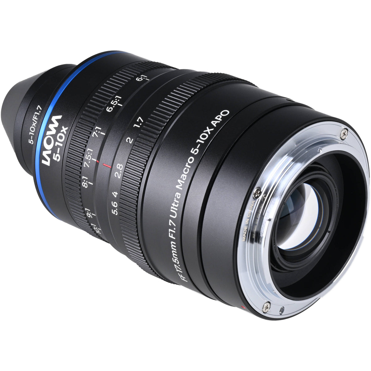 Lente Venus Optics Laowa Aksen 17.5mm f/1.7 5-10x Ultra Macro APO - vista frontal