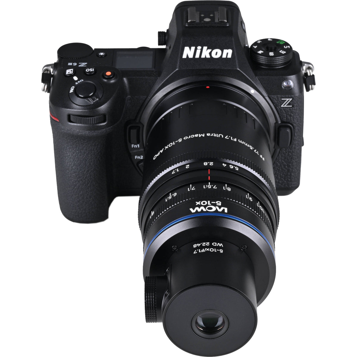 Lente Venus Optics Laowa Aksen 17.5mm f/1.7 5-10x Ultra Macro APO con Coaxial Illumination - puertos y conexiones
