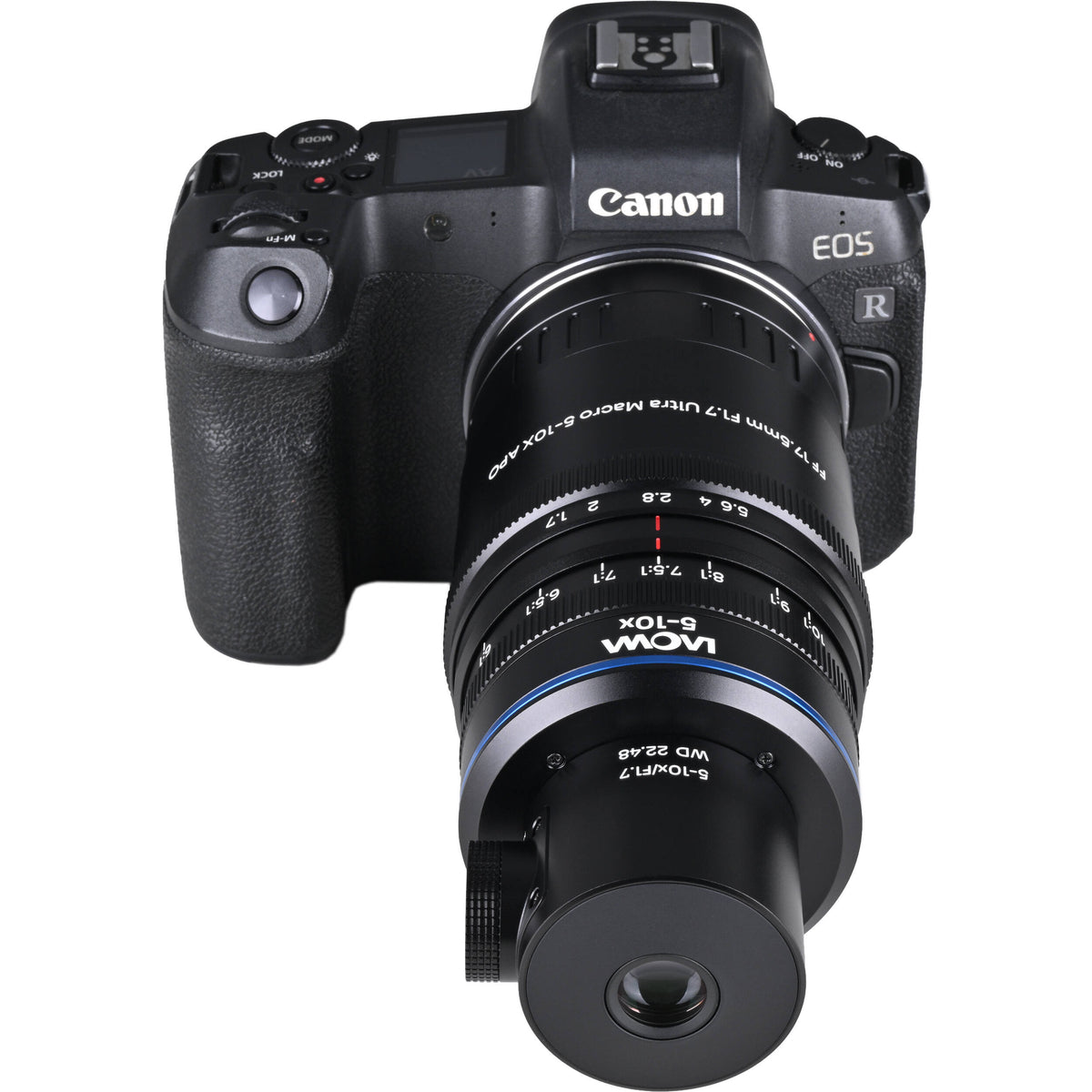 Lente Venus Optics Laowa Aksen 17.5mm f/1.7 5-10x Ultra Macro APO con Coaxial Illumination - puertos y conexiones
