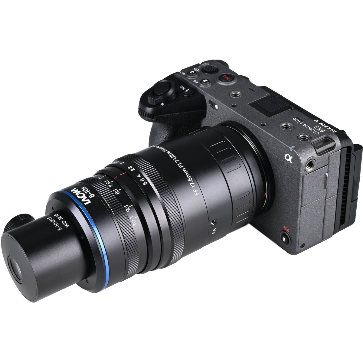 Lente Venus Optics Laowa Aksen 17.5mm f/1.7 5-10x Ultra Macro APO con Coaxial Illumination - contenido de la caja