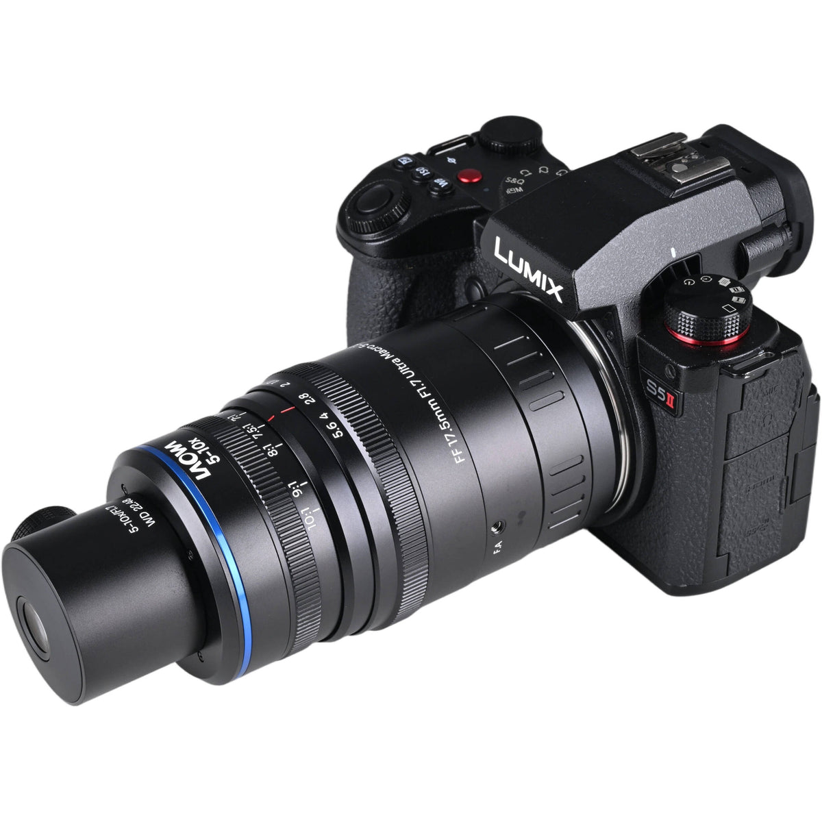 Lente Venus Optics Laowa Aksen 17.5mm f/1.7 5-10x Ultra Macro APO con Coaxial Illumination - contenido de la caja
