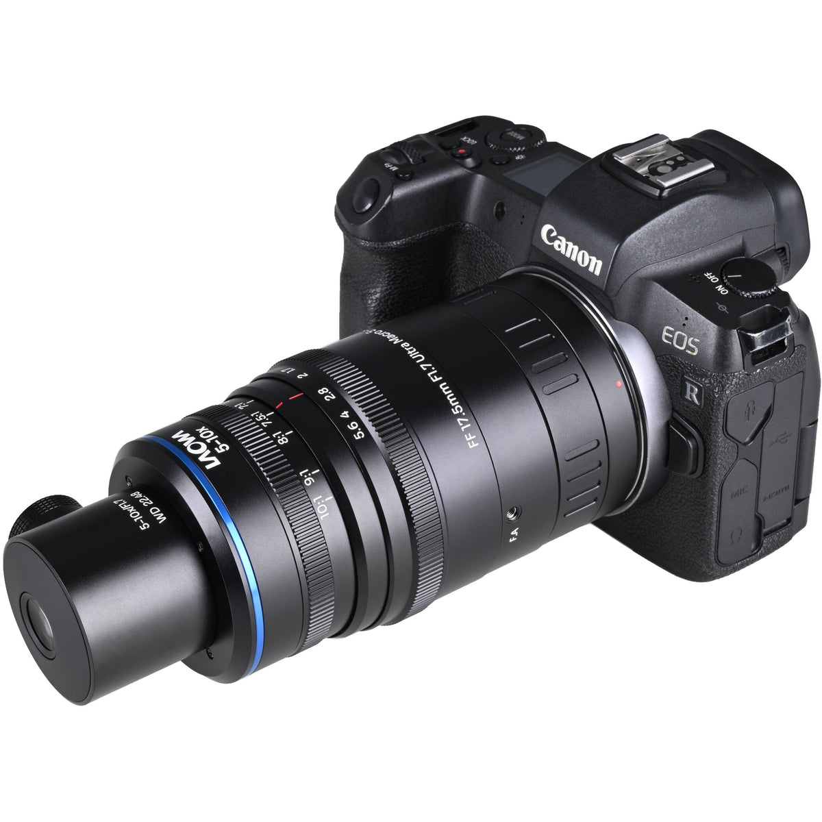 Lente Venus Optics Laowa Aksen 17.5mm f/1.7 5-10x Ultra Macro APO con Coaxial Illumination - contenido de la caja