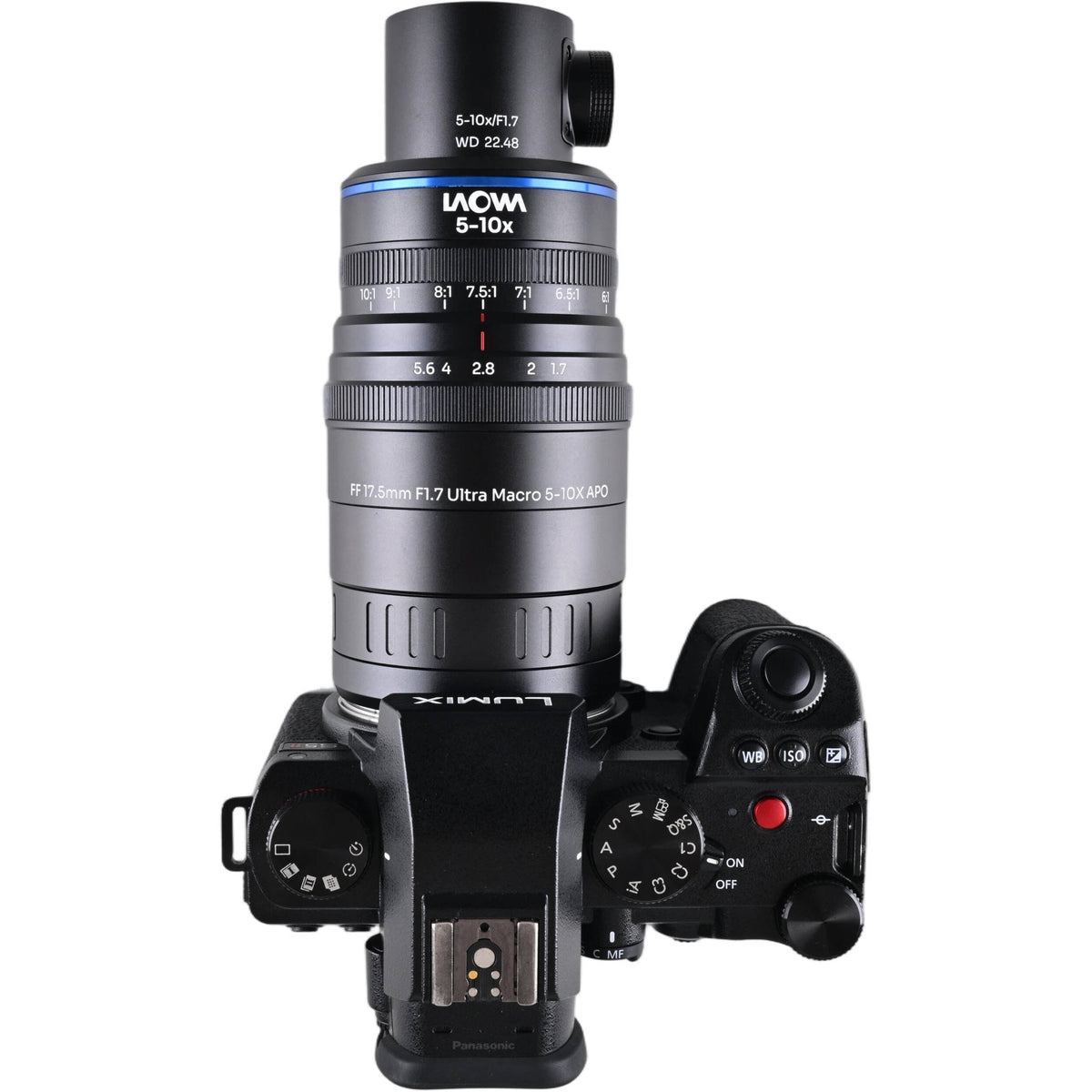 Lente Venus Optics Laowa Aksen 17.5mm f/1.7 5-10x Ultra Macro APO con Coaxial Illumination - en uso