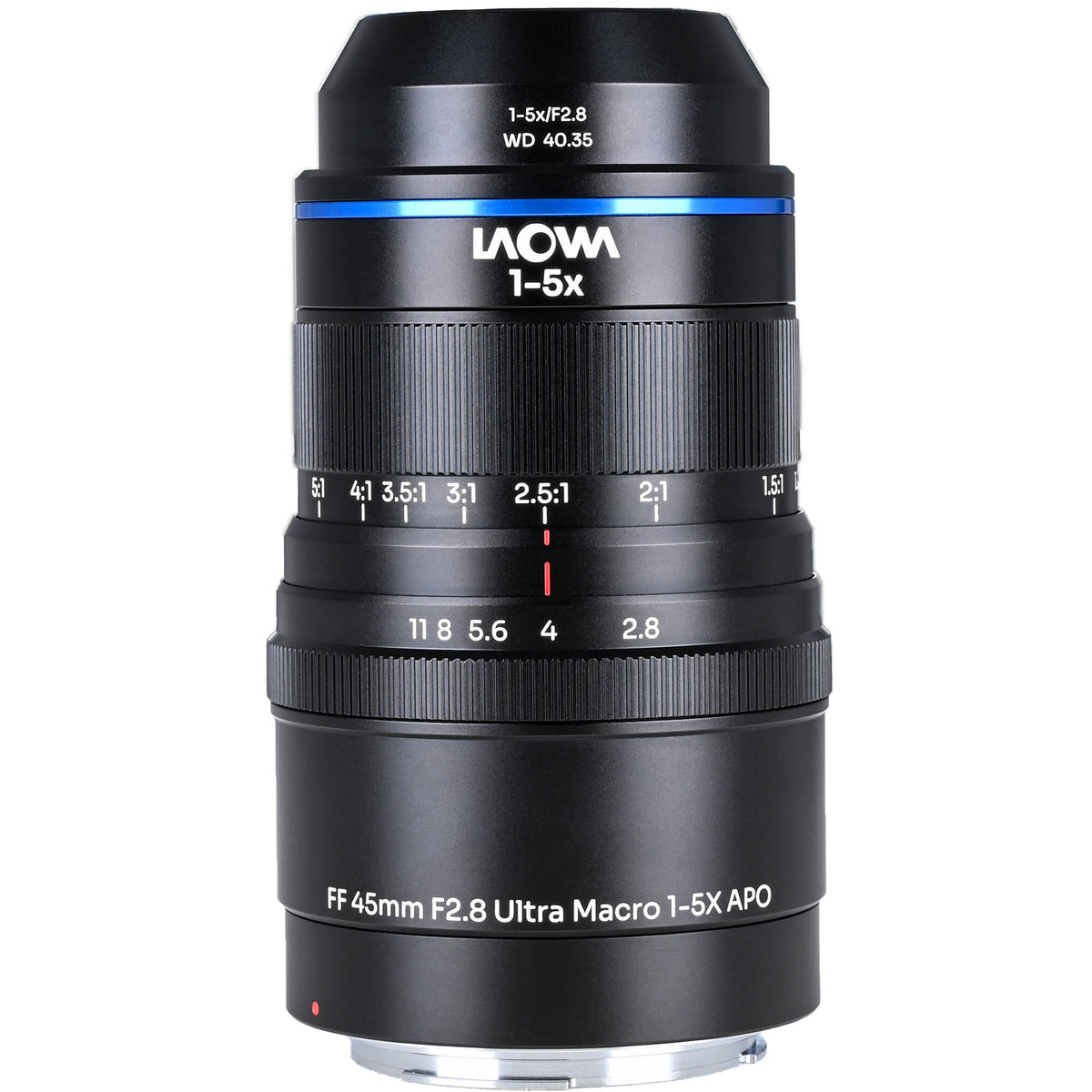 Lente Venus Optics Laowa Aksen 45mm f/2.8 1-5x Ultra Macro APO - vista lateral
