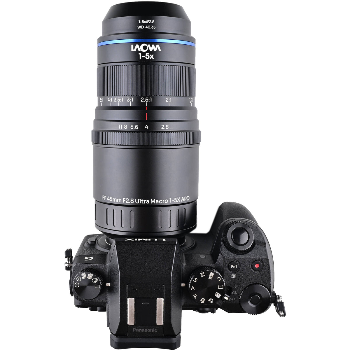 Lente Venus Optics Laowa Aksen 45mm f/2.8 1-5x Ultra Macro APO - en uso