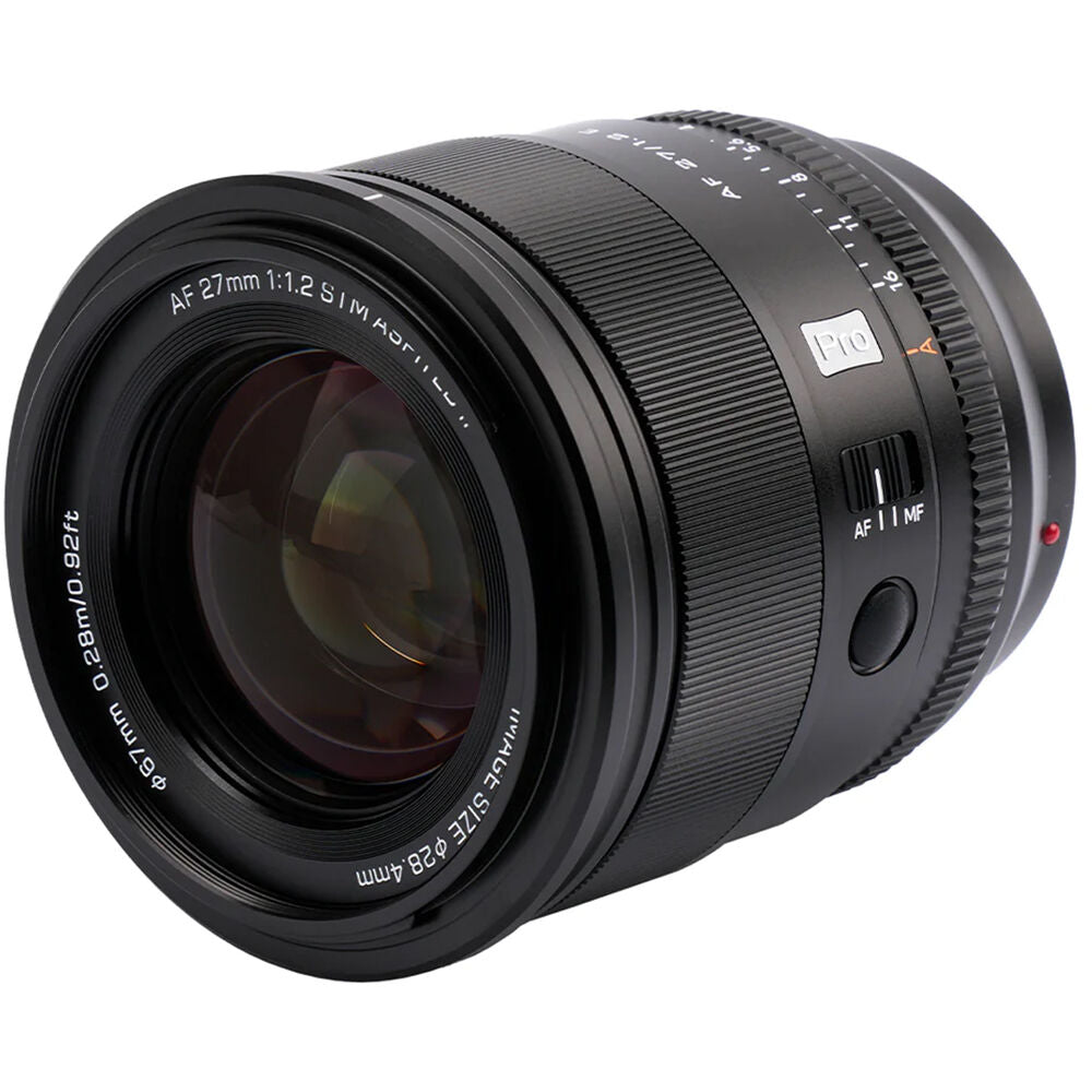 Lente Viltrox 27mm f/1.2 - vista lateral