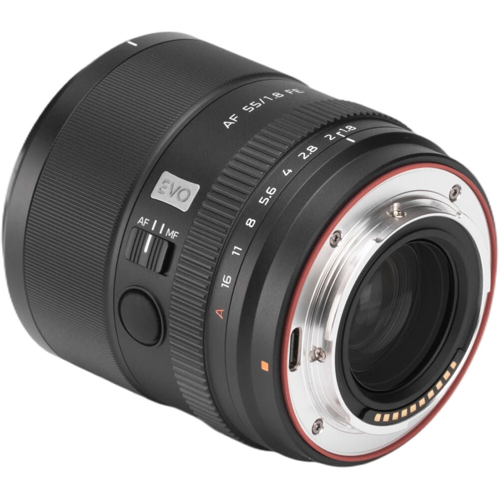 Lente Viltrox 55mm f/1.8 EVO - contenido de la caja