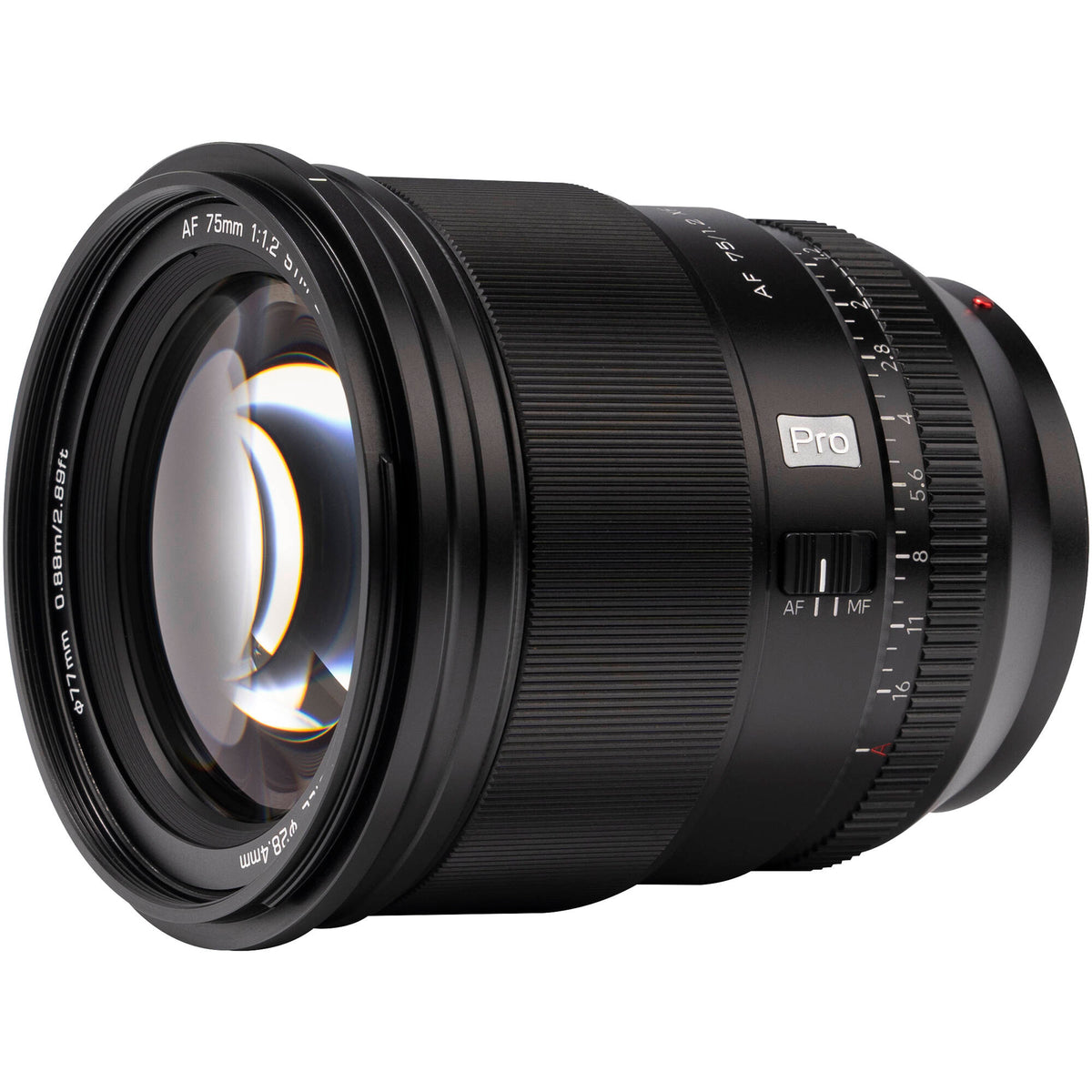 Lente Viltrox 75mm f/1.2 AF - vista frontal