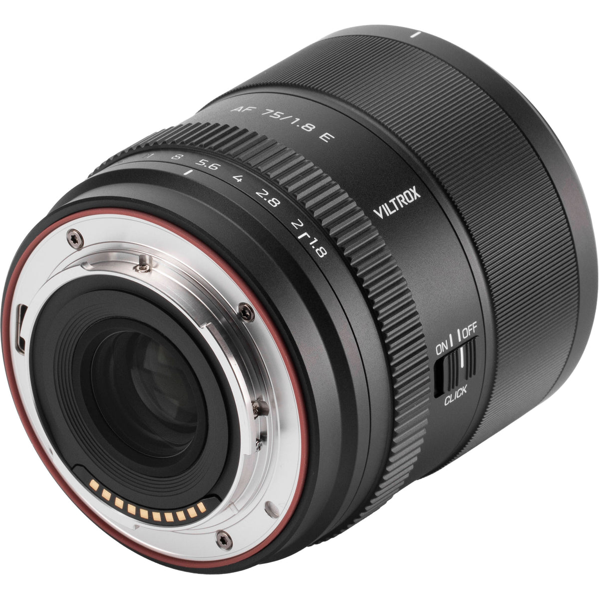 Lente Viltrox 75mm f/1.8 EVO AF - vista frontal