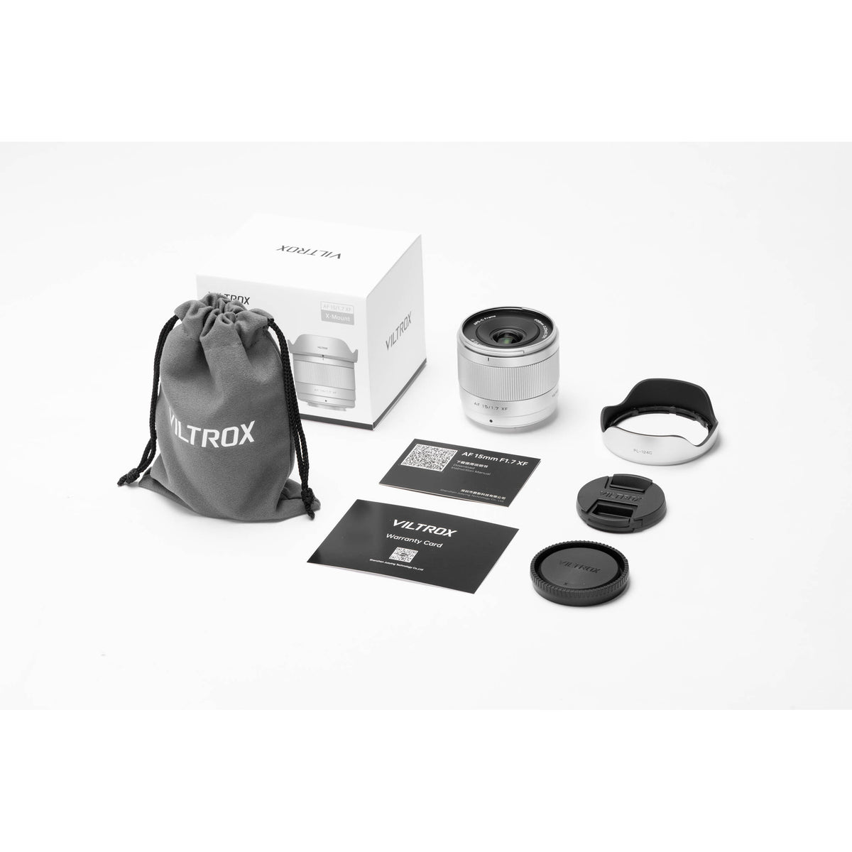 Lente Viltrox AF 15mm f/1.7 Air XF - contenido de la caja