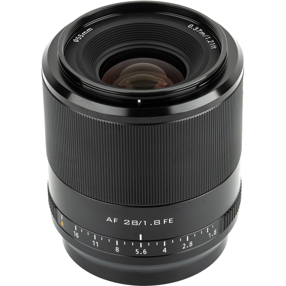 Lente Viltrox AF 28mm f/1.8 - vista lateral