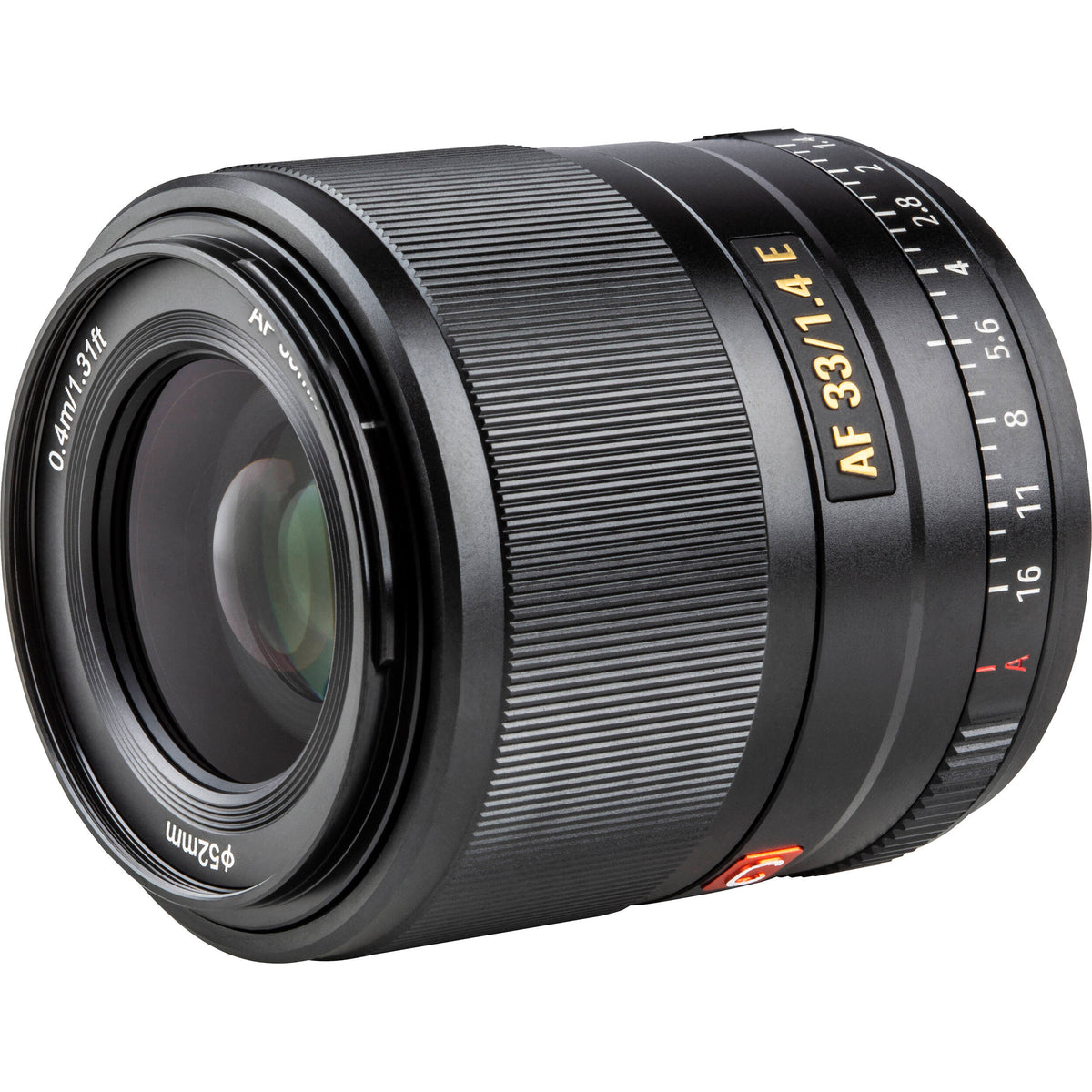 Lente Viltrox AF 33mm f/1.4 E (Negro) - vista lateral