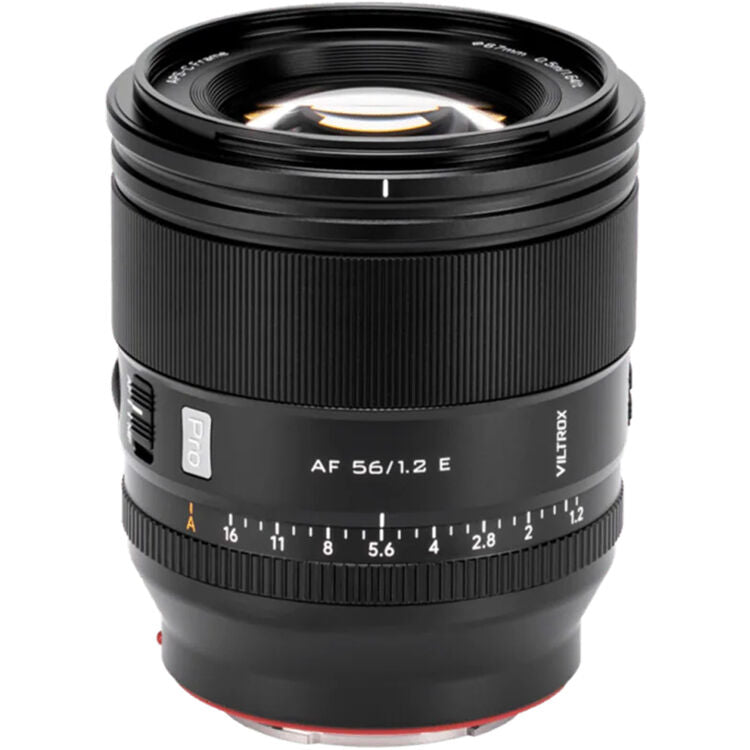 Lente Viltrox AF 56mm f/1.2 Pro E - vista frontal
