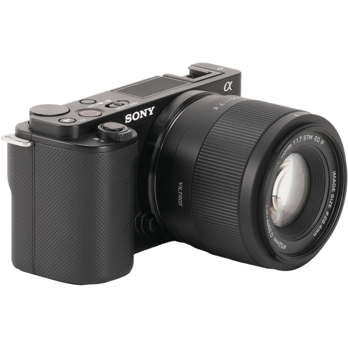 Lente Viltrox AF 56mm f/1.7 E (Negro) - vista lateral