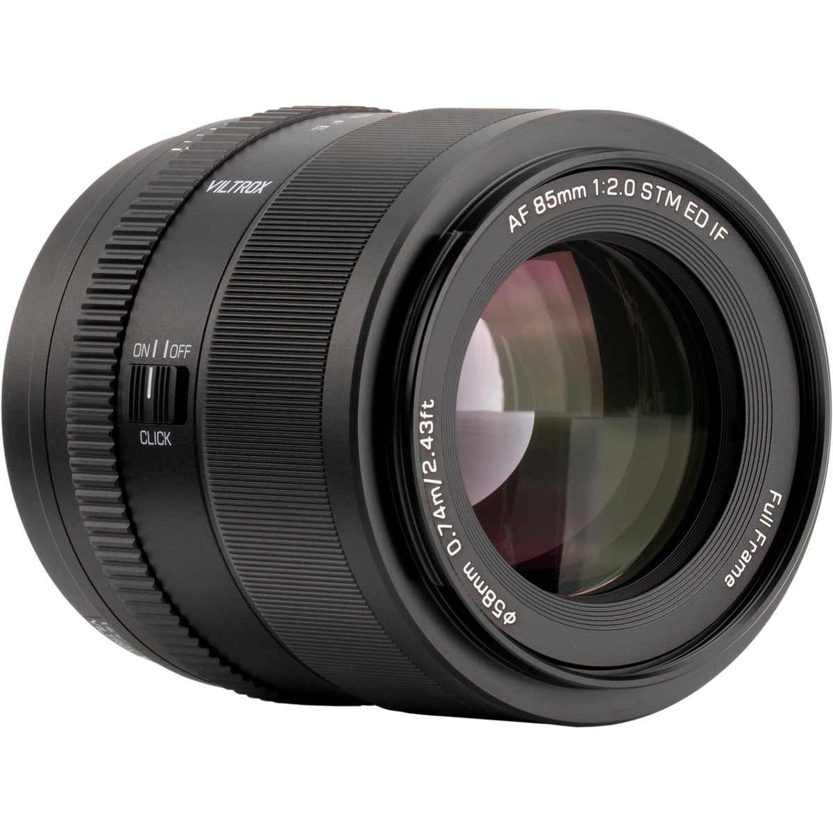 Lente Viltrox AF 85mm f/2 EVO FE - vista frontal