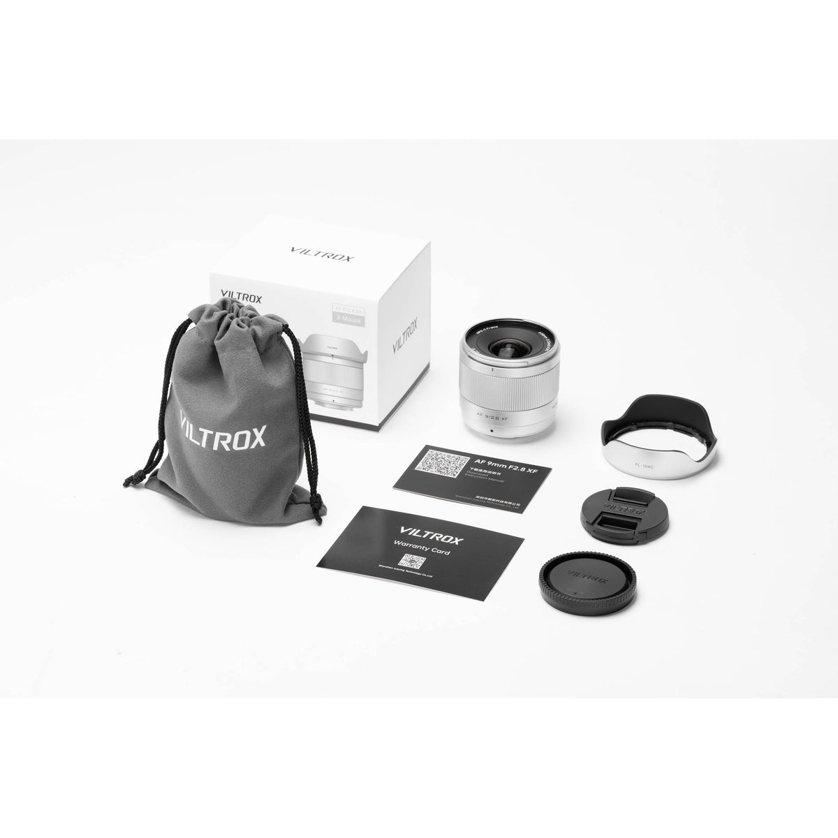 Lente Viltrox AF 9mm f/2.8 Air FX - contenido de la caja