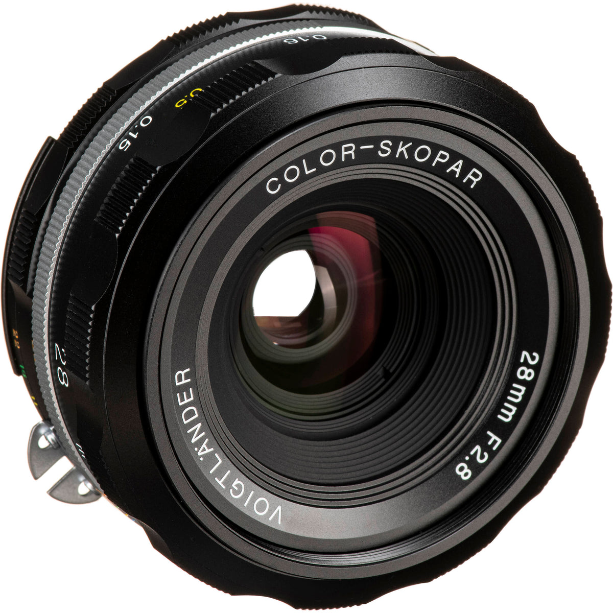 Lente Voigtlander 28mm f/2.8 Color-Skopar SLIIs para Nikon (Negro Rim) - puertos y conexiones