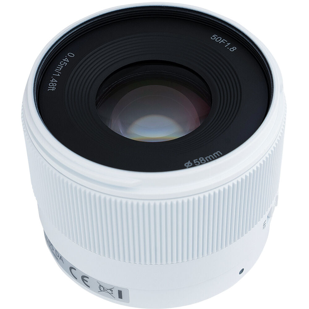 Lente Yongnuo 50mm f/1.8S DA (Blanco) - en uso