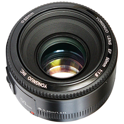 Lente Yongnuo YN 50mm f/1.8 - vista principal
