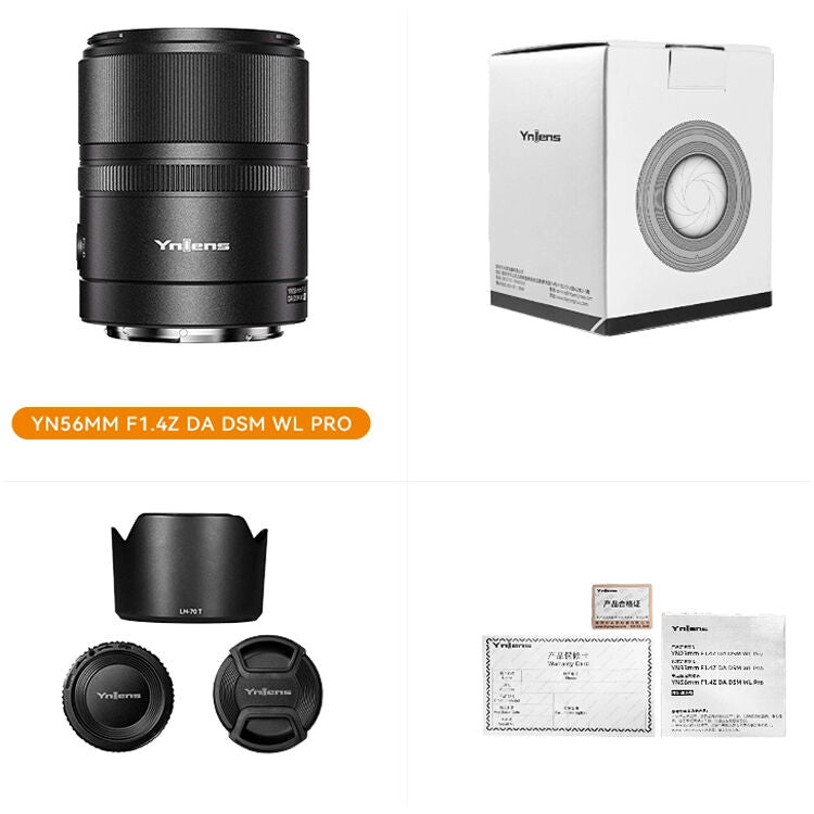 Lente Yongnuo YN 56mm f/1.4S DA DSM WL Pro - vista lateral