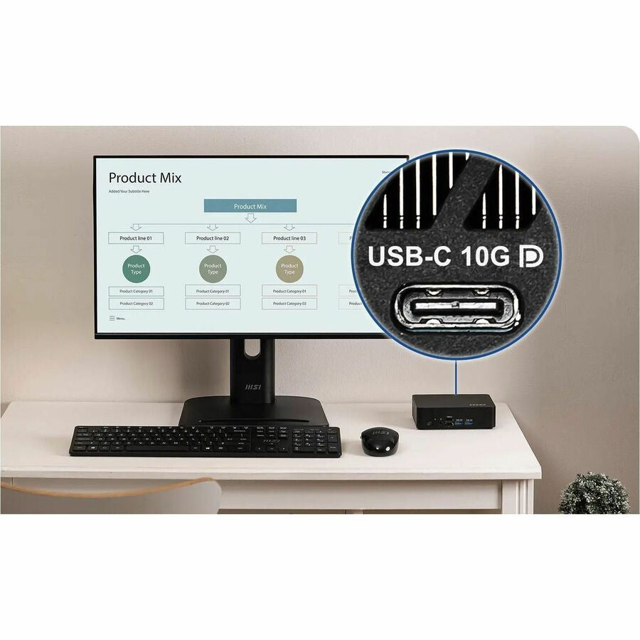 Mini PC MSI Cubi NUC TWG S-016US, Intel N150 4 Núcleos, 8GB DDR5, 128GB M.2 SATA SSD - vista 6