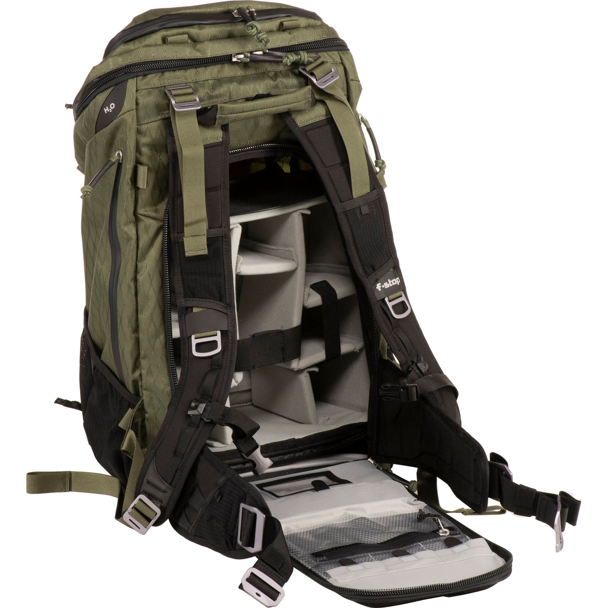 Mochila f-stop AJNA DuraDiamond 37L Travel & Adventure Photo Bundle (Cypress Verde) - vista lateral