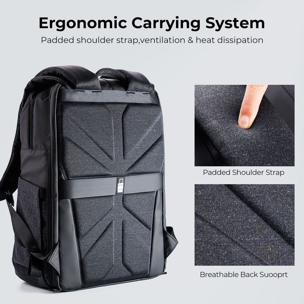 Mochila K&F Concept Beta (Negro/Gris, 20L) - vista frontal
