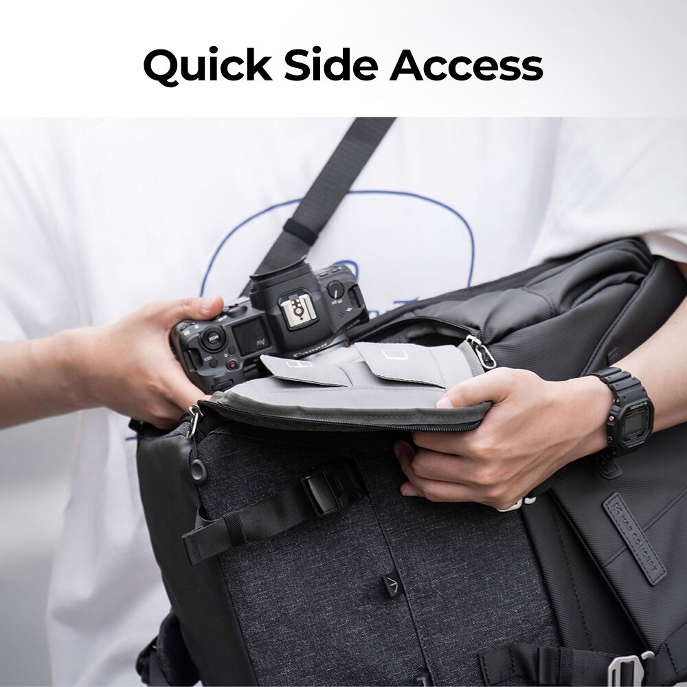 Mochila K&F Concept Beta (Negro/Gris, 20L) - vista lateral