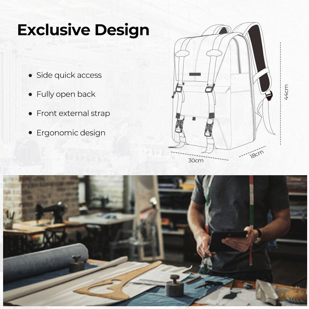 Mochila K&F Concept Beta (Negro/Gris, 20L) - detalle