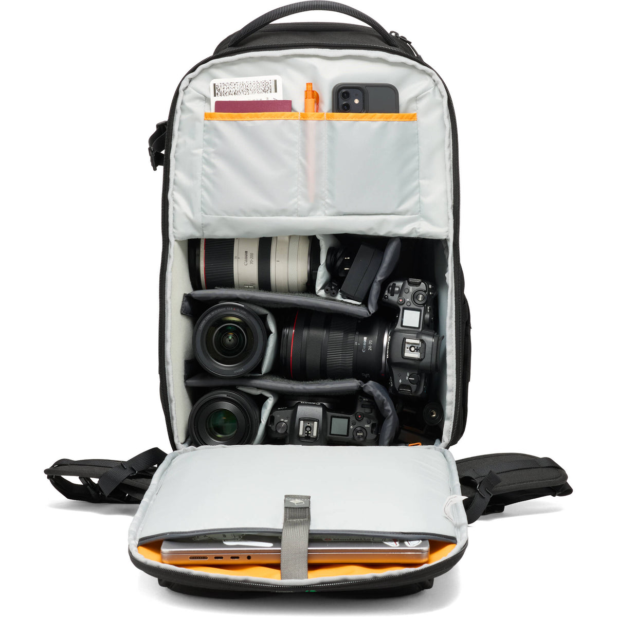 Mochila Lowepro FastPack BP 450 AW IV (28L, Negro) - vista frontal
