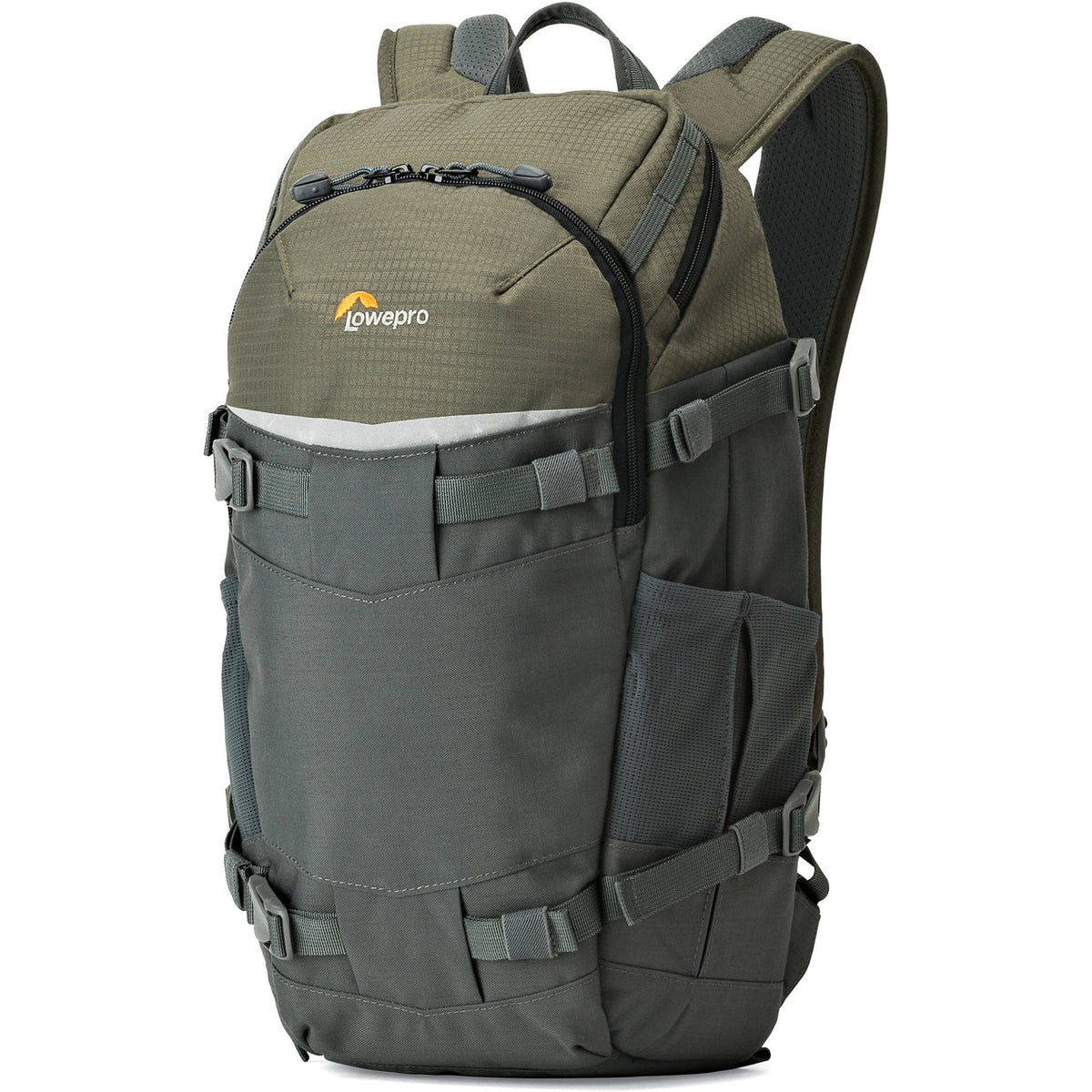 Mochila Lowepro Flipside Trek BP 250 AW (Gris/Dark Verde) - vista frontal
