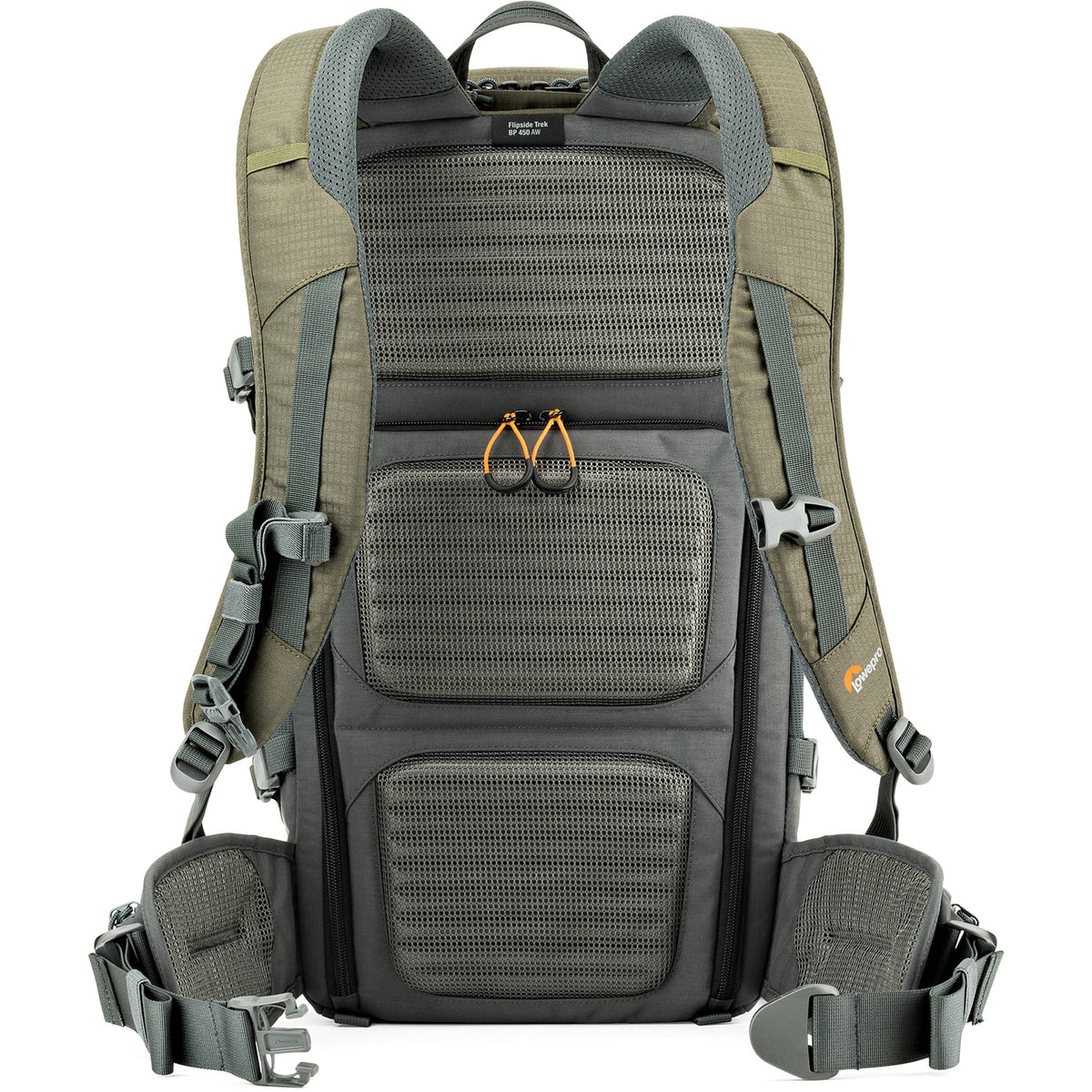 Mochila Lowepro Flipside Trek BP 450 AW (Gris/Dark Verde) - vista lateral