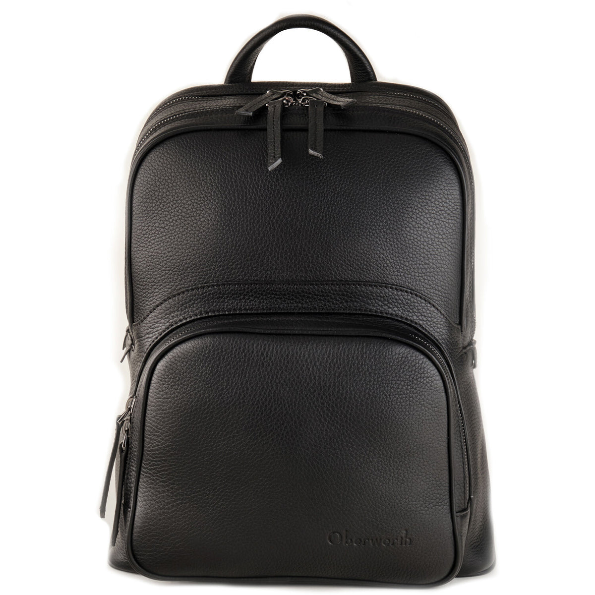 Mochila Oberwerth Q (Full-Grain Leather, Negro) - vista frontal