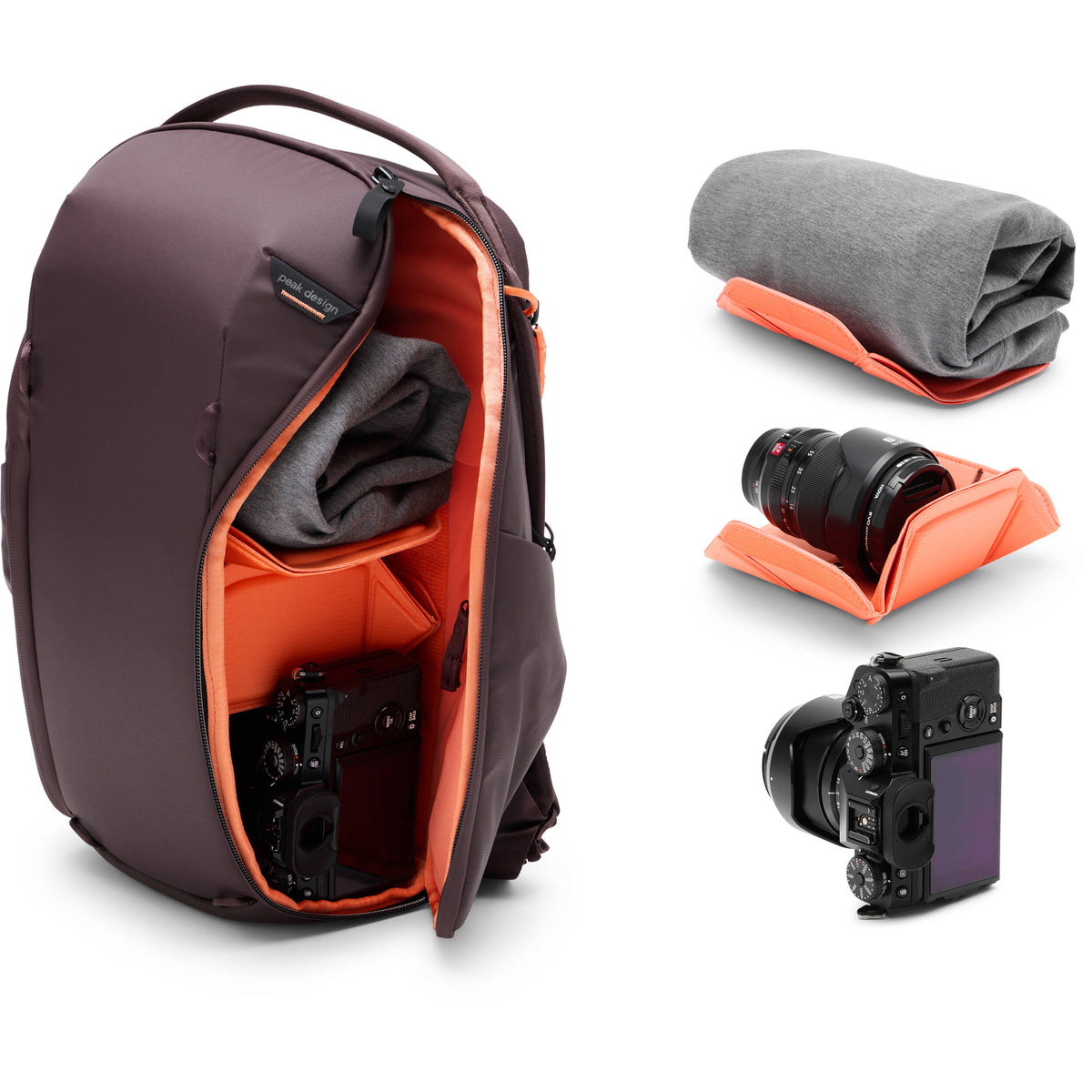 Mochila Peak Design Everyday Zip (Eclipse Purple, 15L) - vista lateral