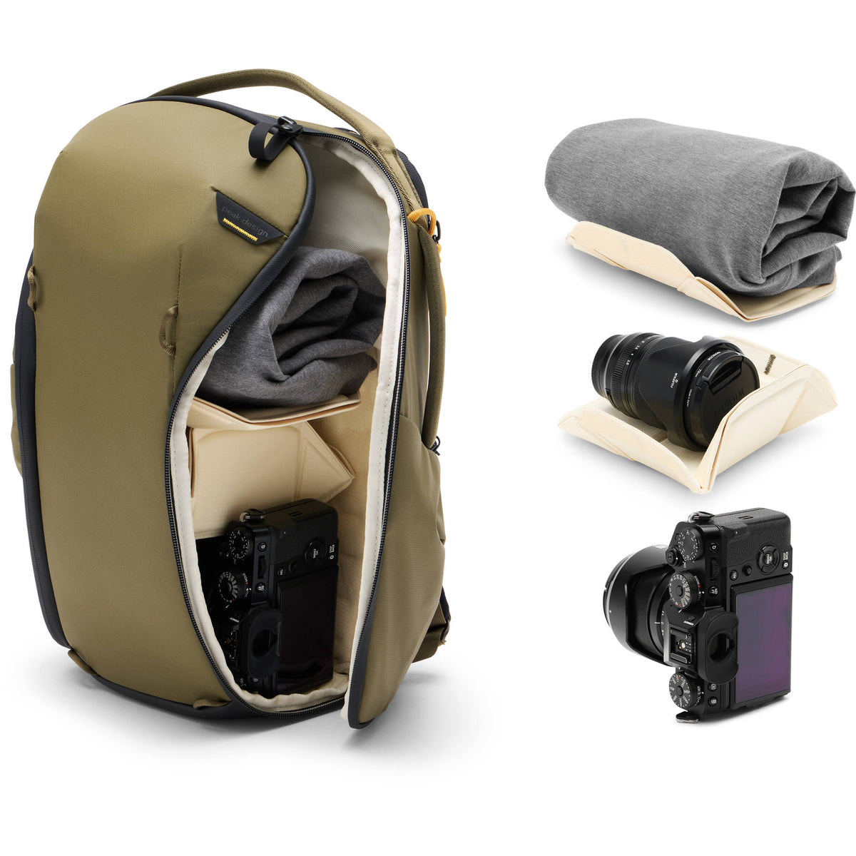 Mochila Peak Design Everyday Zip (Kelp Verde, 15L) - vista lateral