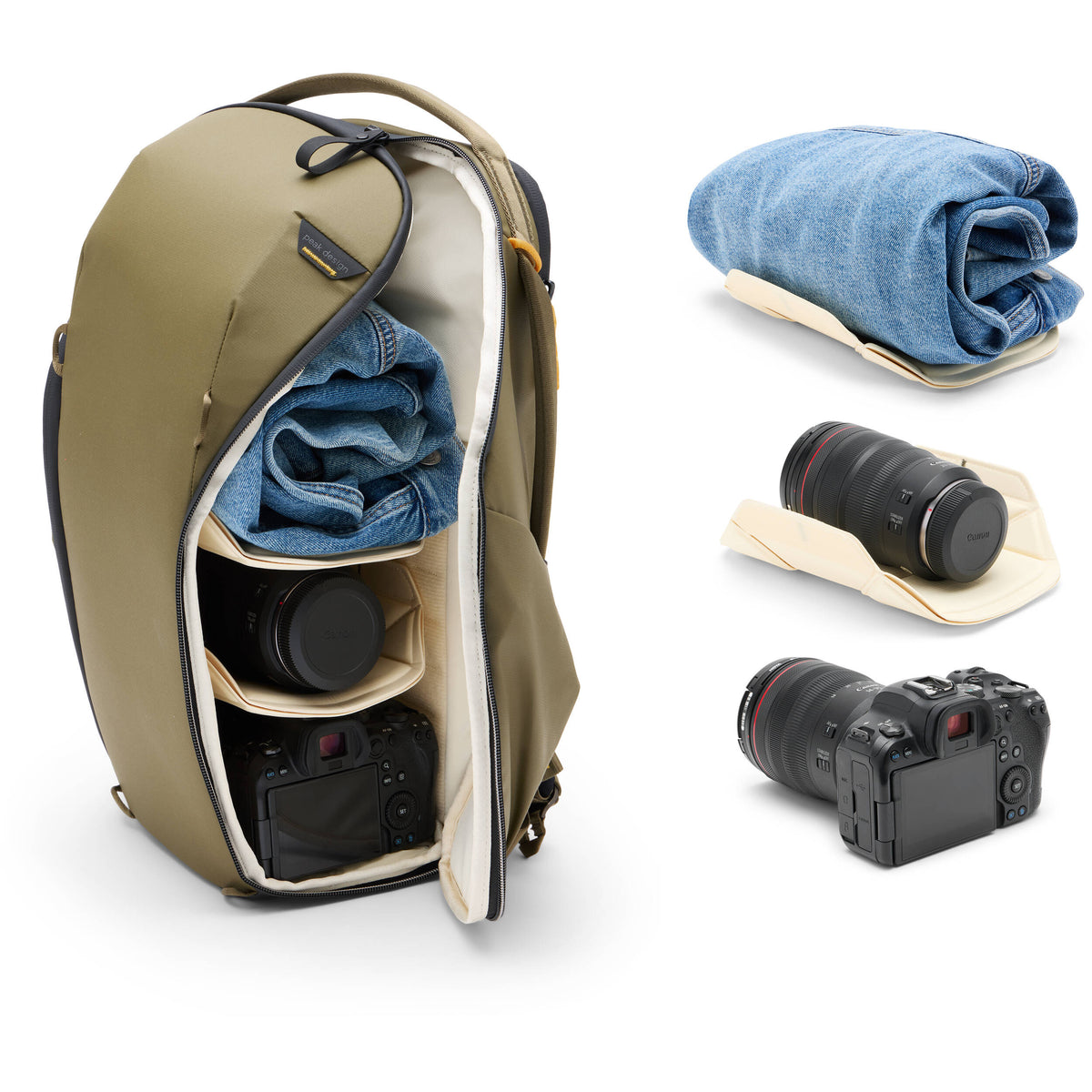 Mochila Peak Design Everyday Zip (Kelp Verde, 20L) - vista lateral