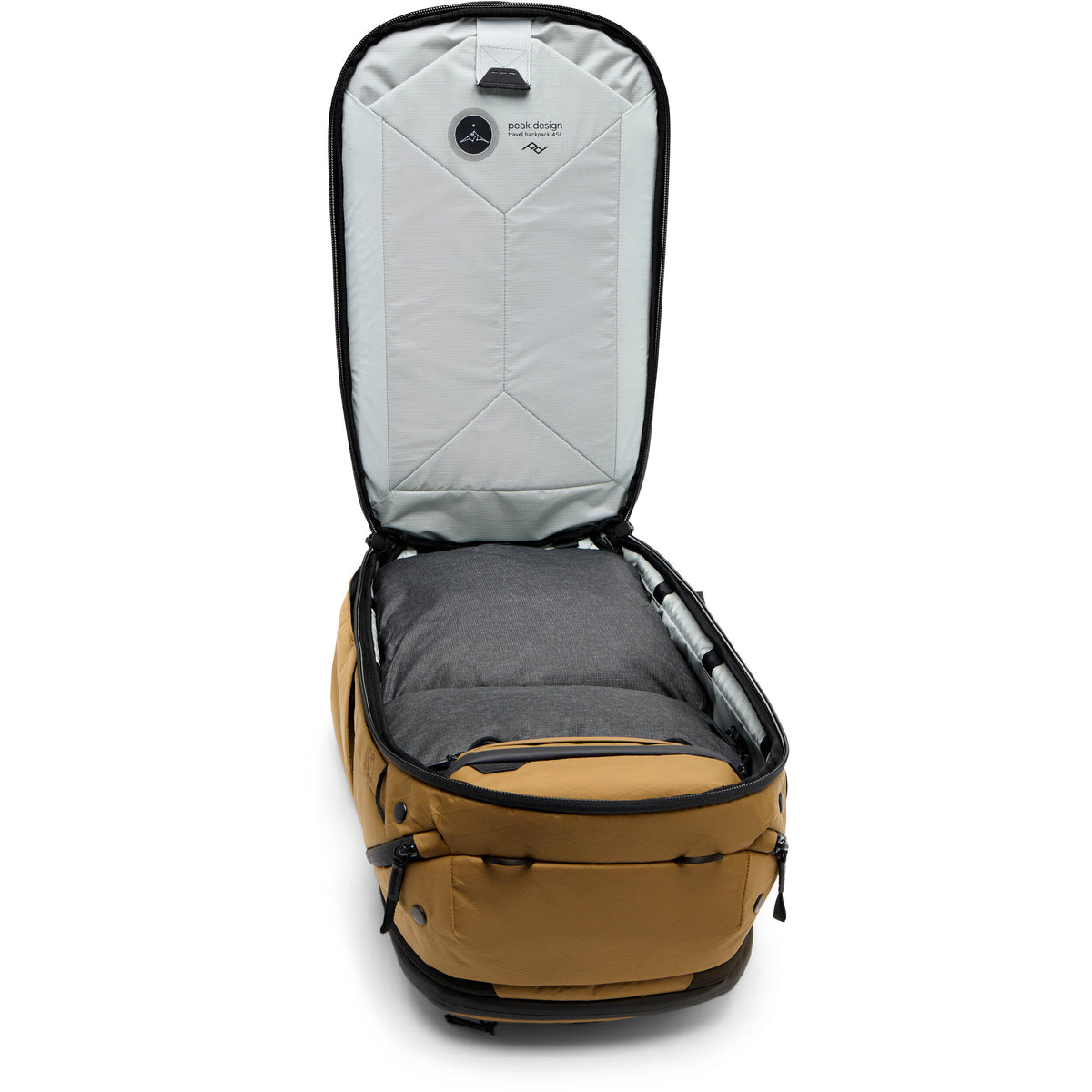 Mochila Peak Design Travel (Coyote, 45L) - contenido de la caja