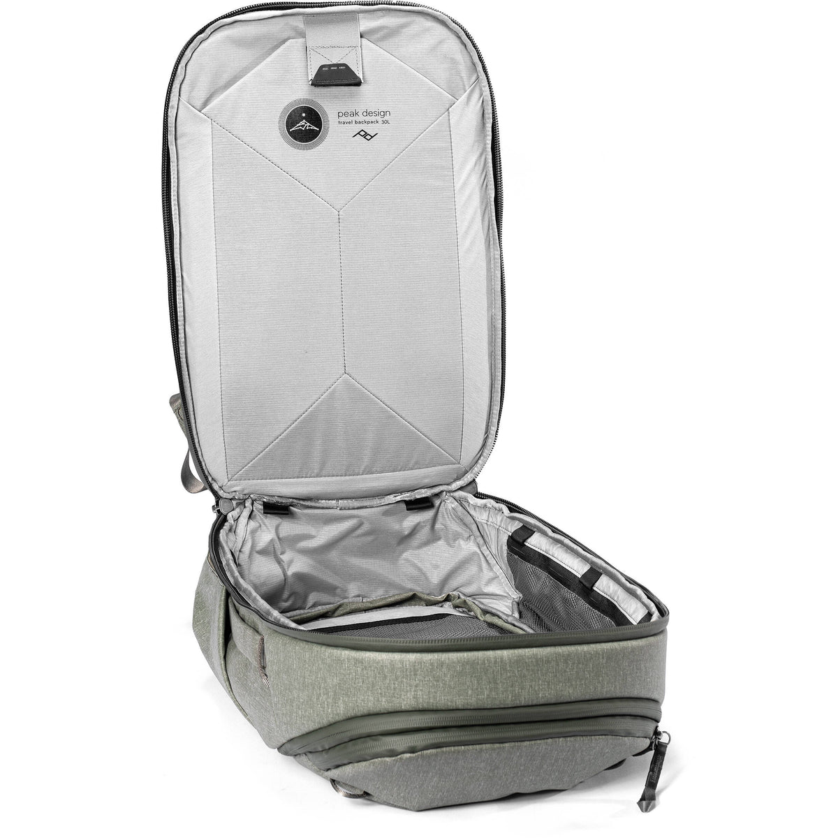 Mochila Peak Design Travel (Sage, 30L) - detalle