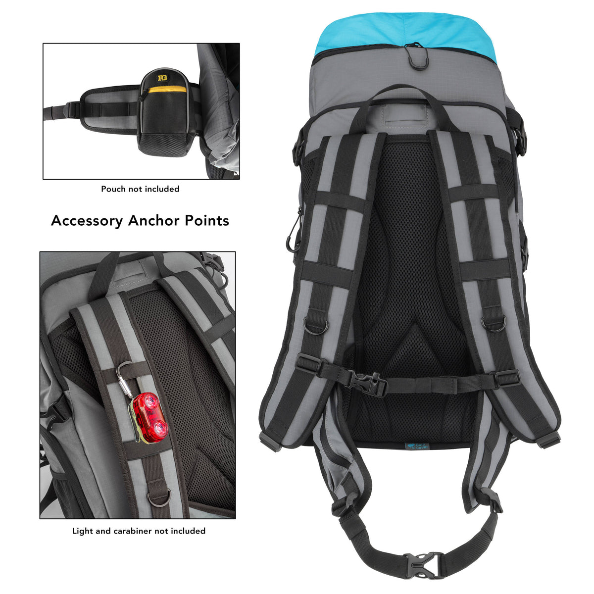 Mochila Ruggard FotoTrek Hiking Photo (Azul, 30L) - vista lateral