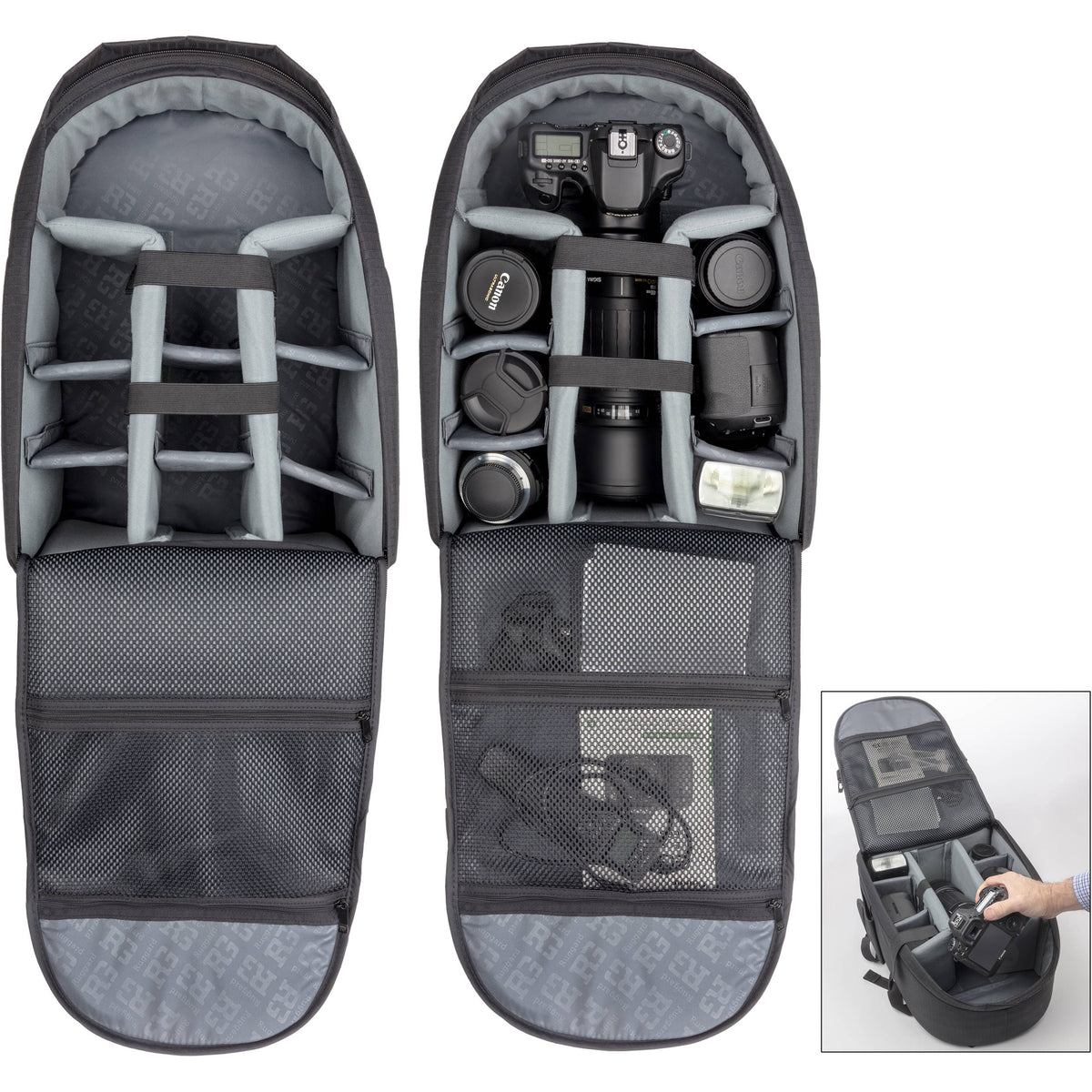 Mochila Ruggard Outrigger 65 (Negro) - vista trasera