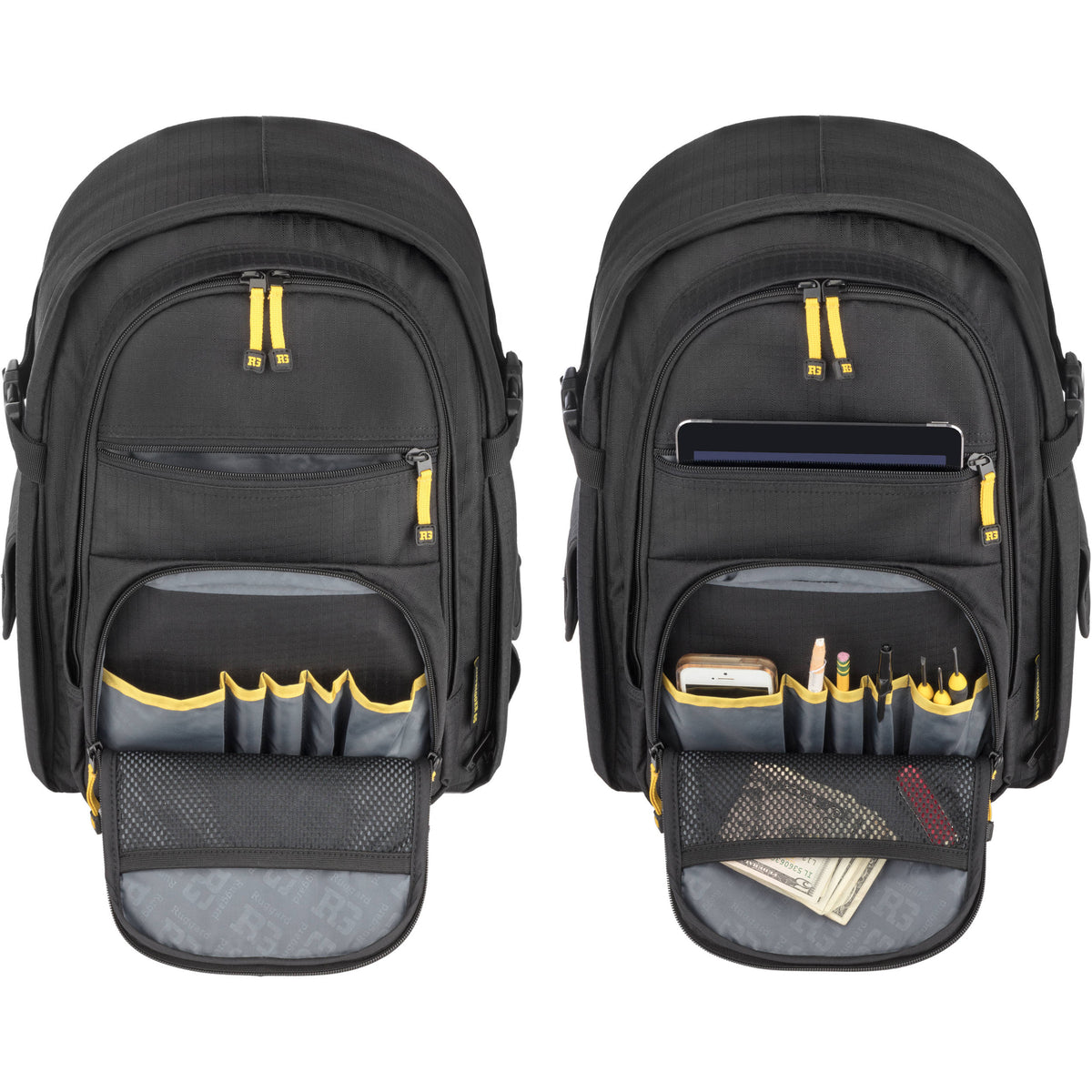 Mochila Ruggard Outrigger 65 (Negro) - puertos y conexiones