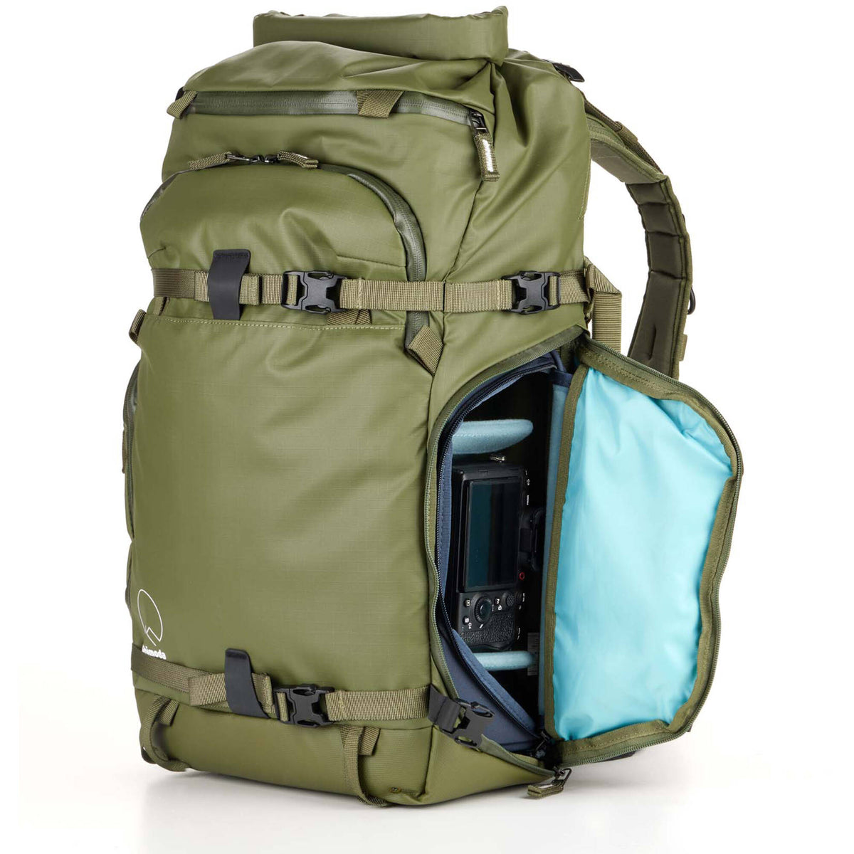 Mochila Shimoda Designs Action X30 V2 (Verde Army, 30L) - puertos y conexiones