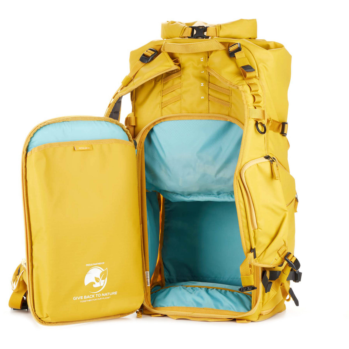 Mochila Shimoda Designs Action X50 V2 (Amarillo, 50L) - vista trasera